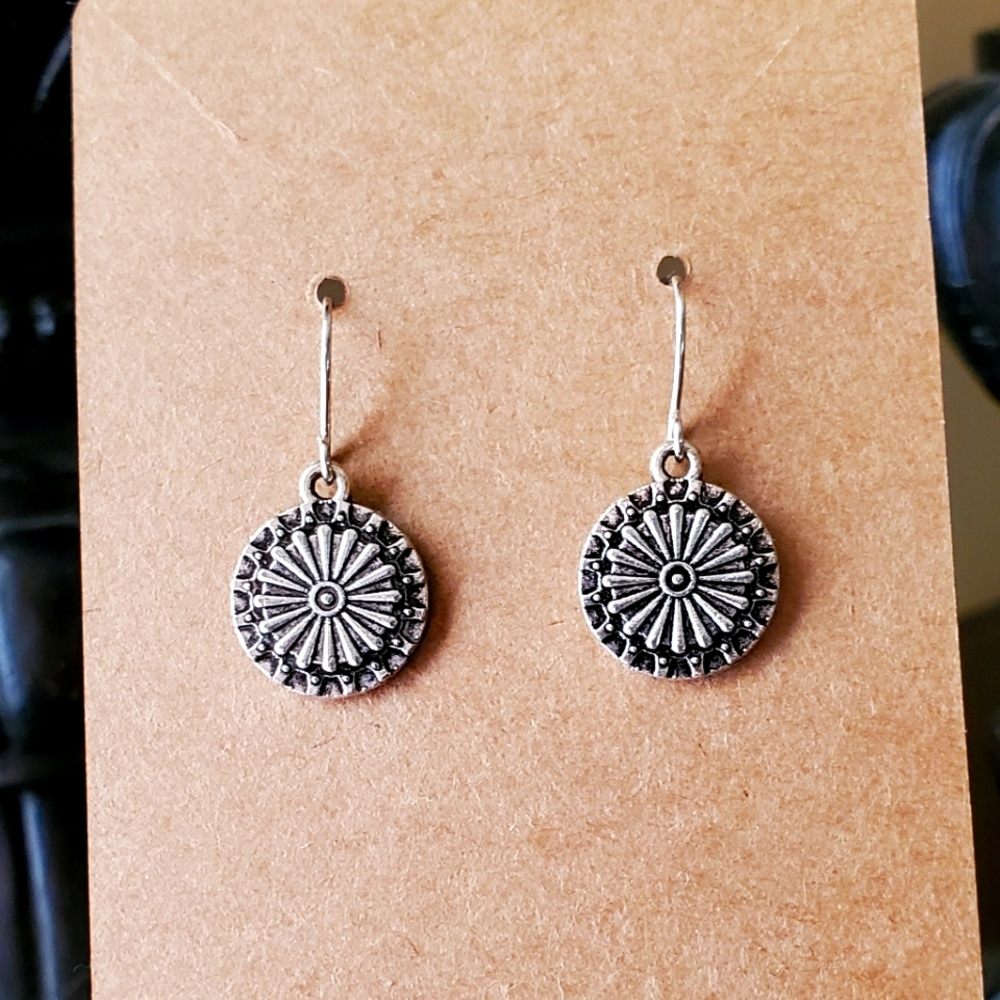 Petite Silver Disc Earrings